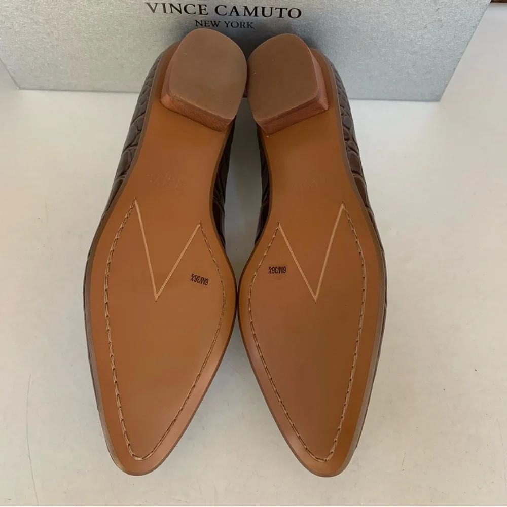 Vince Camuto Kikie brown leather Slip On Flats Loafers Women’s US 6 M - Picture 7 of 8
